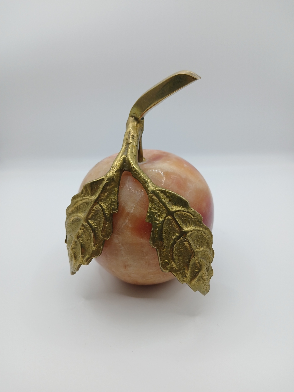 Vintage Muller Onyx Apple with Heavy Brass Leaves